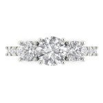 2 Ct Round Clear Zircon 14K White Gold Ring