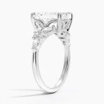 Emerald Moissanite Nature-Inspired Halo Ring Set