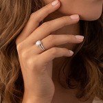 Elegant 14K White Gold Cushion Cut Bridal Set