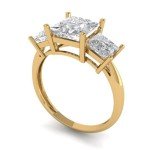 Princess Cut Zircon 14K Gold Engagement Ring Set