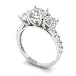 2 Ct Round Clear Zircon 14K White Gold Ring