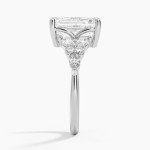 Emerald Moissanite Nature-Inspired Halo Ring Set