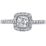 Elegant 14K White Gold Cushion Cut Bridal Set