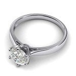 14k White Gold 2.0 CT Solitaire Engagement Ring