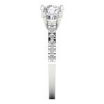 2 Ct Round Clear Zircon 14K White Gold Ring