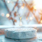 Dainty 14K Gold Opal Teardrop Necklace for Women