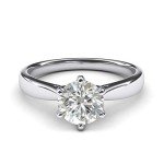 14k White Gold 2.0 CT Solitaire Engagement Ring
