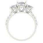 2 Ct Round Clear Zircon 14K White Gold Ring