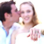 Princess Cut Zircon 14K Gold Engagement Ring Set