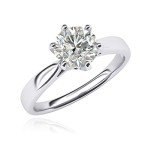 14k White Gold 2.0 CT Solitaire Engagement Ring