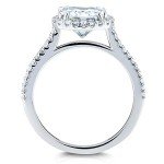 Kobelli Moissanite Halo Bridal Ring Set 14k White Gold
