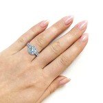 Kobelli Moissanite Halo Bridal Ring Set 14k White Gold