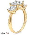 Princess Cut Zircon 14K Gold Engagement Ring Set