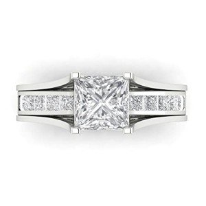Princess Cut Simulated Diamond 14k White Gold Ring Set