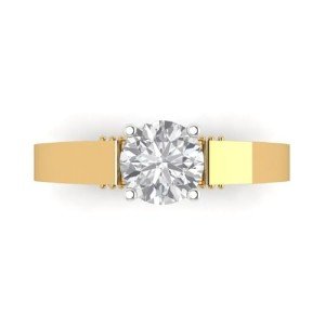 1.06 Carat Round Zircon Solitaire Wedding Ring