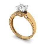 1.06 Carat Round Zircon Solitaire Wedding Ring