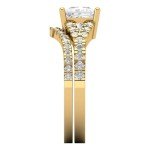 Princess Cut Clear Diamond Engagement Ring Set