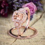 Stunning 1.50ct Morganite & Diamond Ring Set