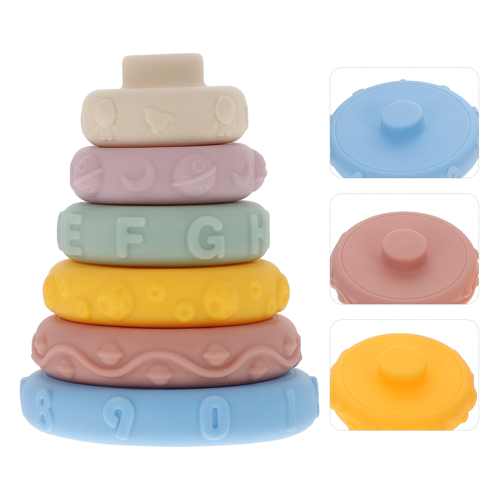 NUOLUX Baby Stacking Blocks and Teething Rings
