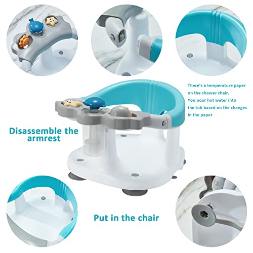 Ergonomic Baby Bath Seat with Rotating Toys