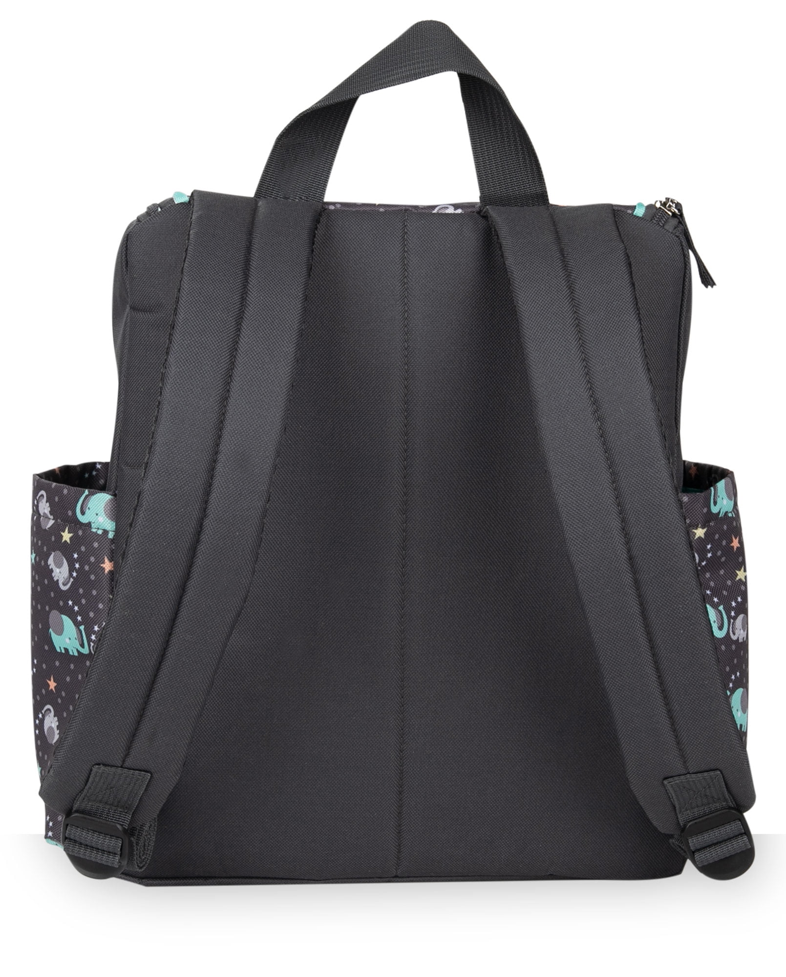 Gray Adjustable Backpack Diaper Bag with Changing Pad