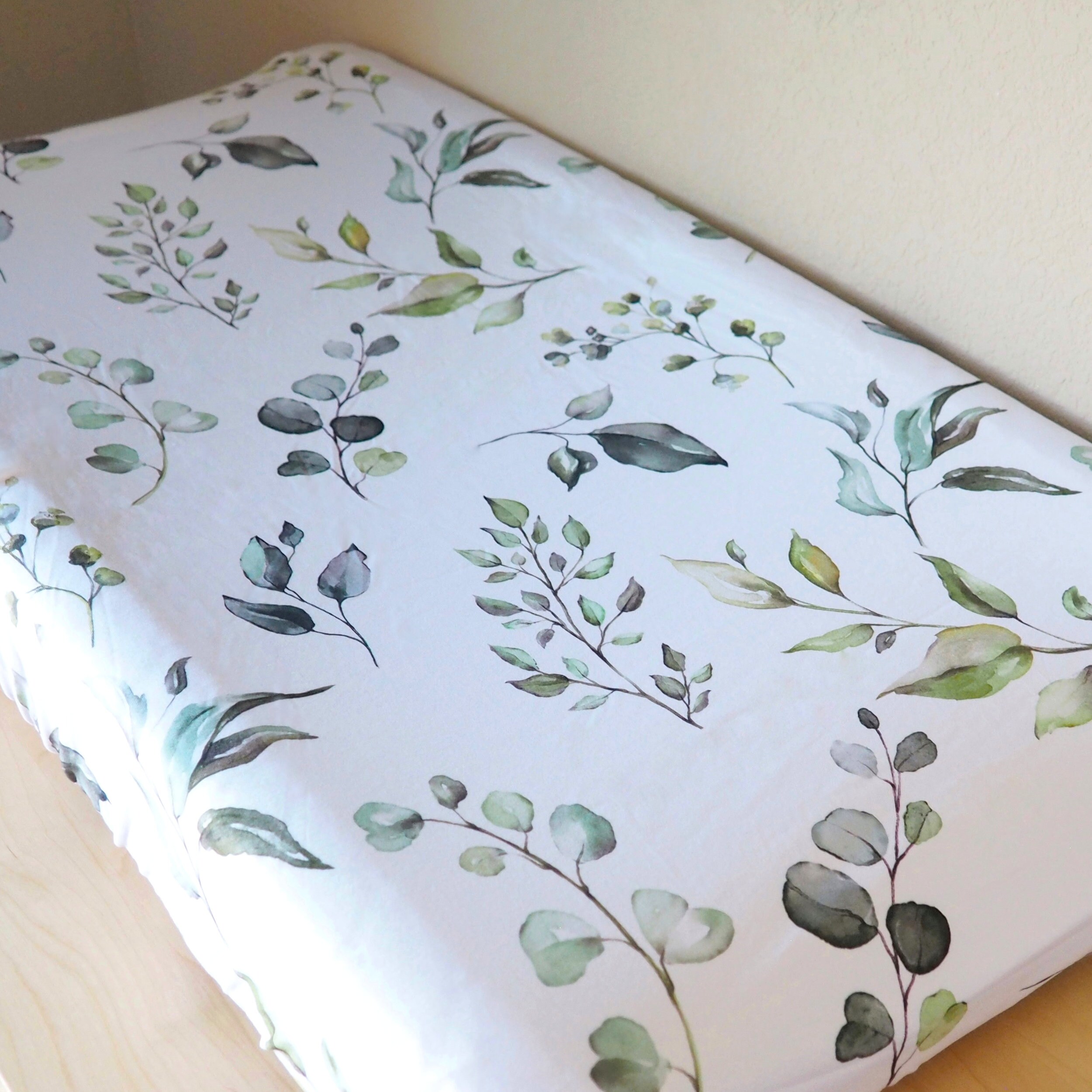 Soft Eucalyptus Changing Pad Cover for Nursery
