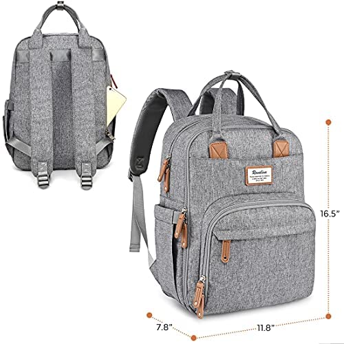 Stylish Large Capacity Diaper Bag Backpack - Gray