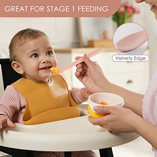 Soft Silicone Feeding Spoons for Infants - 6 Pack