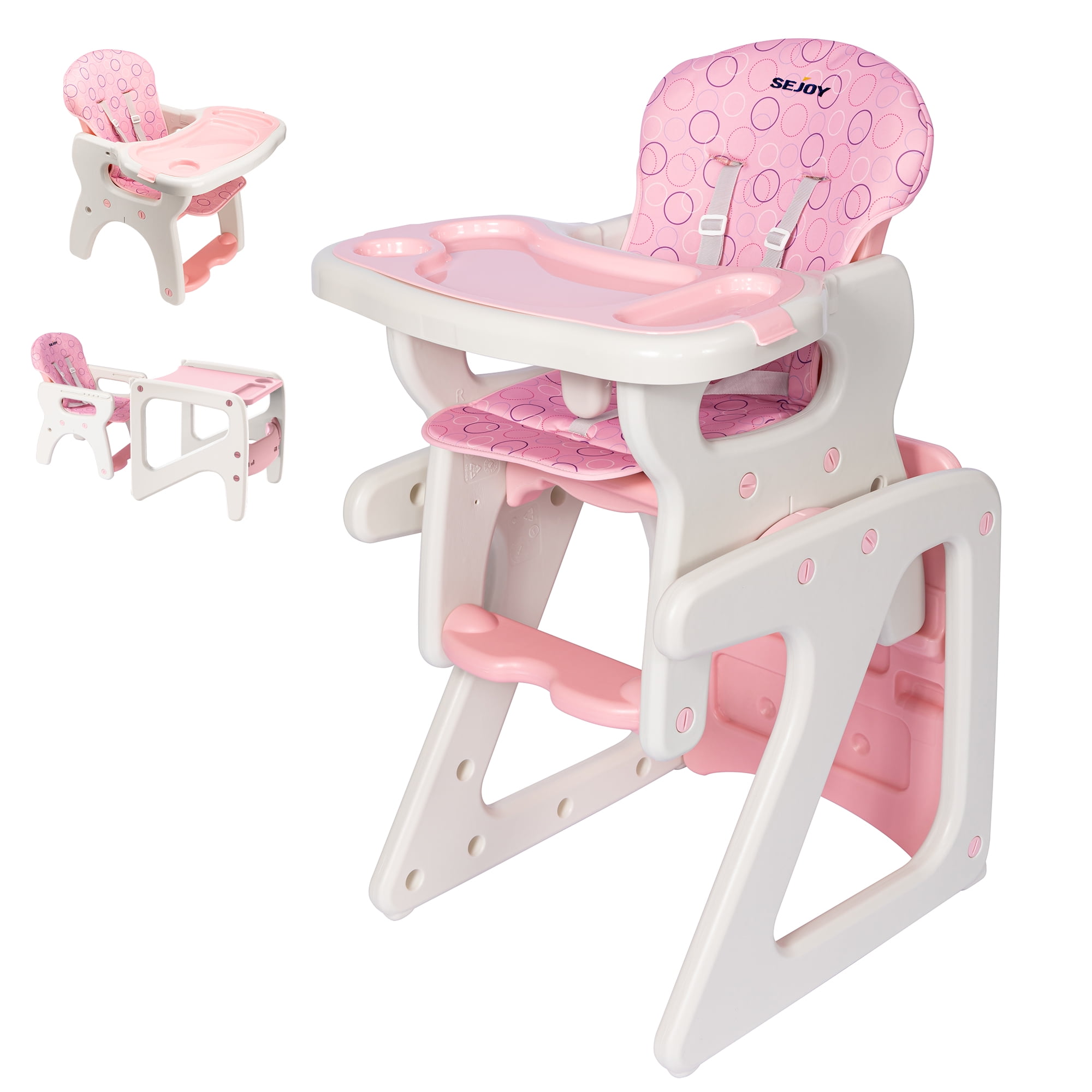 Sejoy 3-in-1 Convertible Baby High Chair & Table