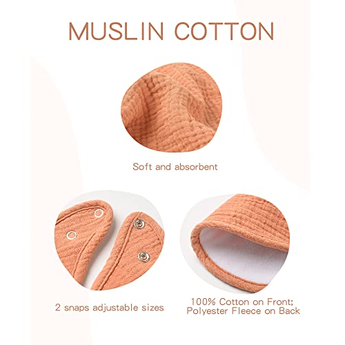 Konssy Muslin Baby Bibs 8-Pack for Teething