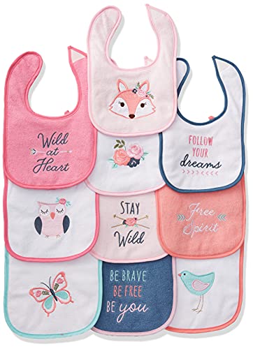 Hudson Baby Fox Print Cotton Drooler Bibs