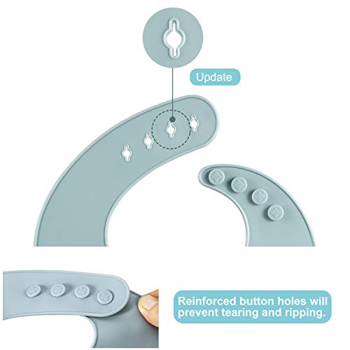 PandaEar Waterproof Silicone Baby Bib Set - 3 Pack