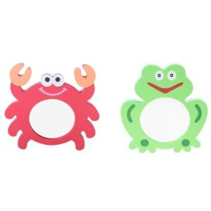2-Piece Cartoon Frog & Crab Bath Mirror Set