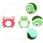 2-Piece Cartoon Frog & Crab Bath Mirror Set