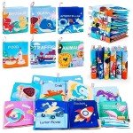 LOOKLEBE Soft Baby Bath Crinkle Book Set