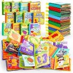 JOYIN 12-Pack Waterproof Cloth Bath Books for Babies