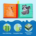 JOYIN 12-Pack Waterproof Cloth Bath Books for Babies