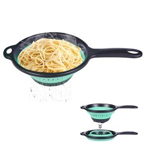 Collapsible Colander with Handle, 2 Quart (Green)