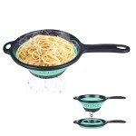 Collapsible Colander with Handle, 2 Quart (Green)