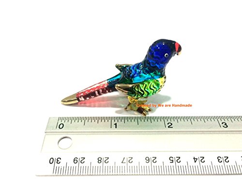 Glass Blown Parrot Figurine Collectible Ornament Miniature