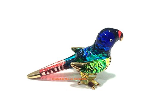 Glass Blown Parrot Figurine Collectible Ornament Miniature