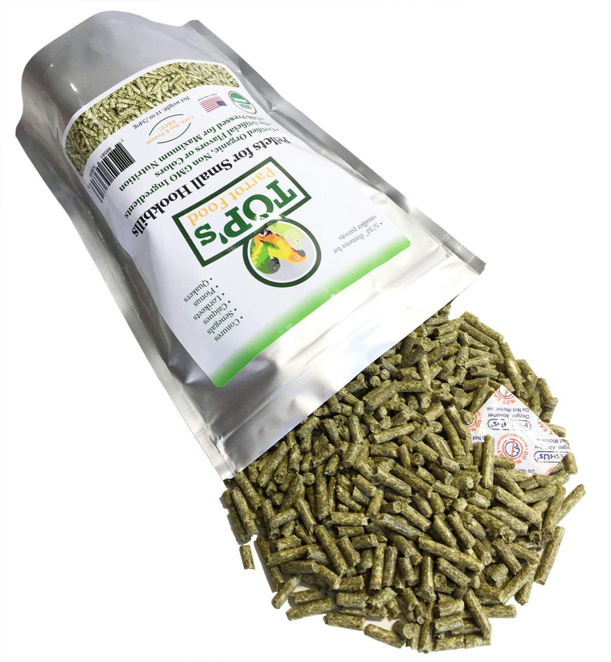 USDA Organic TOP's Parrot Food Pellets - 12oz