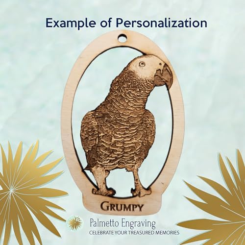 Personalized African Grey Ornament - Parrot Christmas Ornament