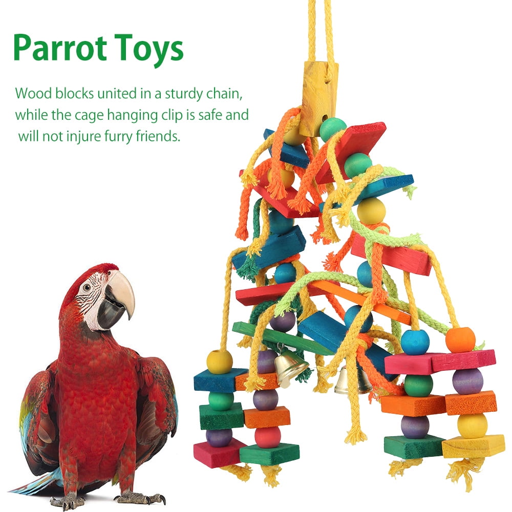 Wooden Chewing Toy for Parrots and Birds