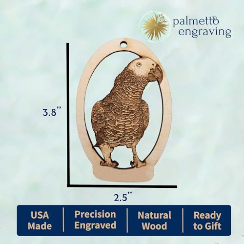 Personalized African Grey Ornament - Parrot Christmas Ornament