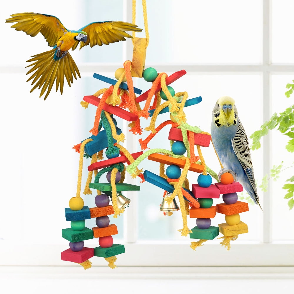 Wooden Chewing Toy for Parrots and Birds