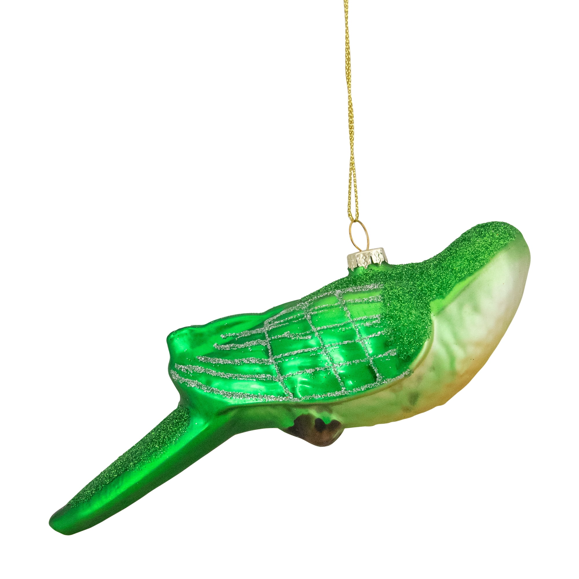 6.5" Green and Yellow Parrot Glass Christmas Ornament