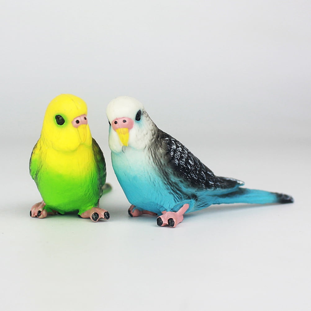 Small Parrot Figurine Decoration - Green & Blue