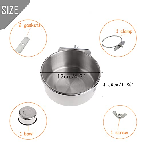 Parrot Stainless Steel Feeding Dish with Clamp (5-Pack)