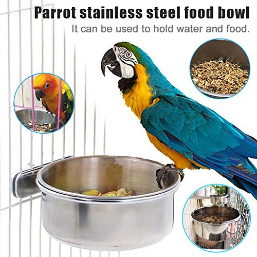 Parrot Stainless Steel Feeding Dish with Clamp (5-Pack)